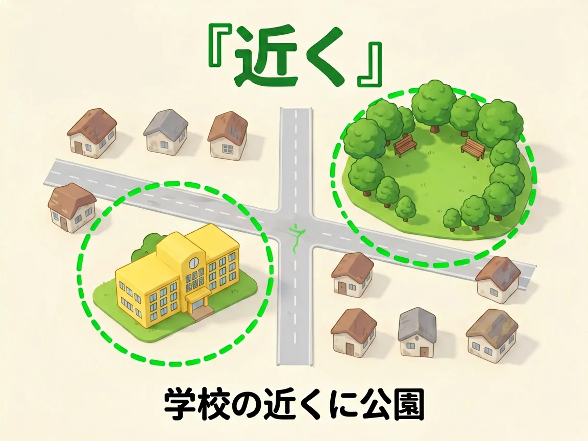 学校の近くに公園:地圖上學校與公園同在附近範圍內